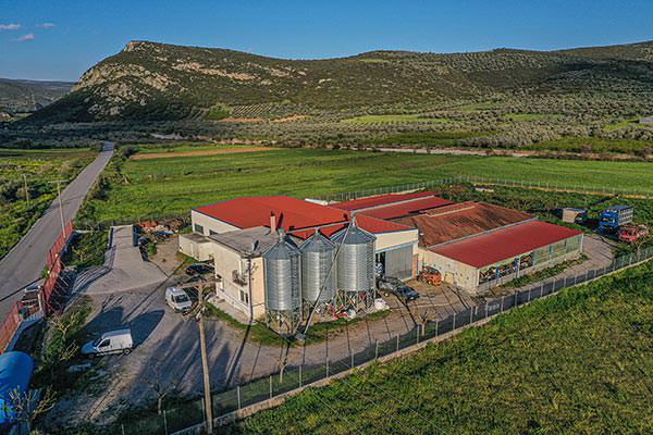 Denezis Meat - Panoramic view of the private barn facilities and the pasture of the company in Lyrkeia, Argos